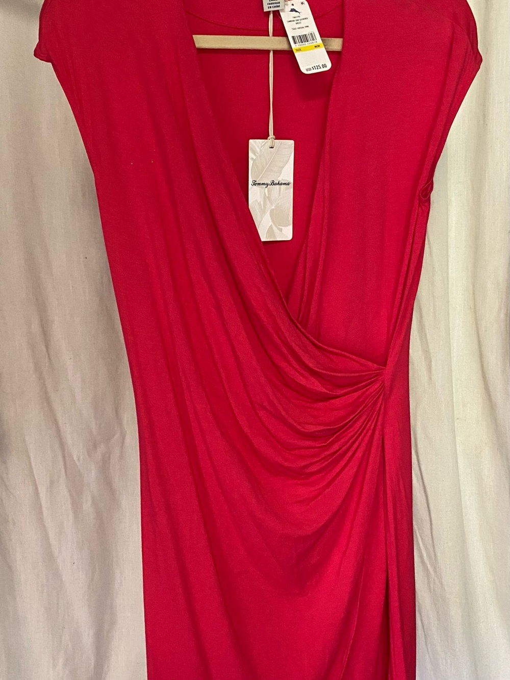 Tommy Bahama Pink Draped V-Neck Women’s dress